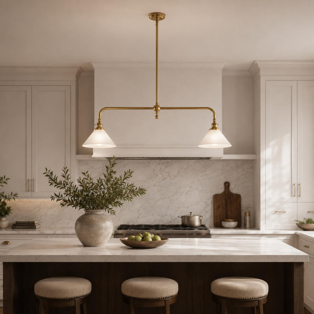 Modern Black Pendant Light Adjustable Height Glass Shade LED Hanging Fixture