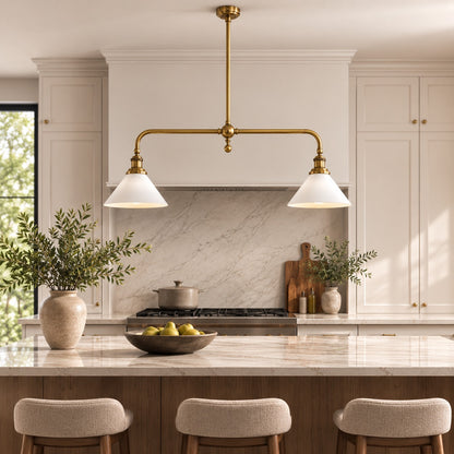 Modern Black Pendant Light Adjustable Height Glass Shade LED Hanging Fixture