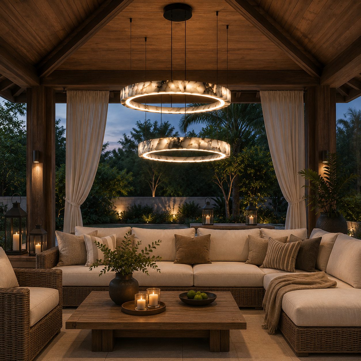 Modern Chandelier Pendant Light Adjustable Natural Marble Integrated LED Illumination 79