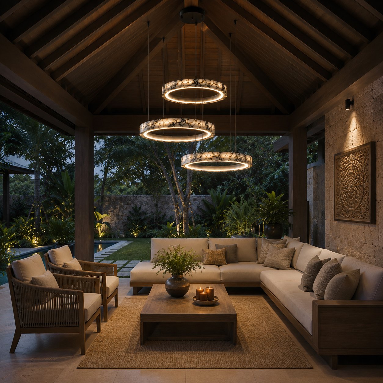 Modern Chandelier Pendant Light Adjustable Natural Marble Integrated LED Illumination 79