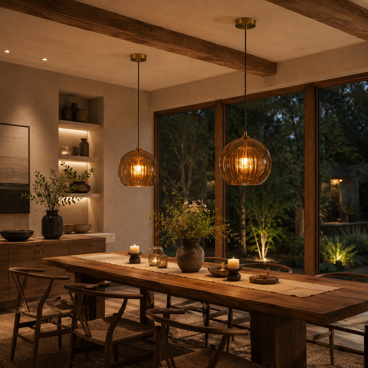 Modern Glass Pendant Light Adjustable Hanging Fixture Metal LED Compatible for Kitchen Island