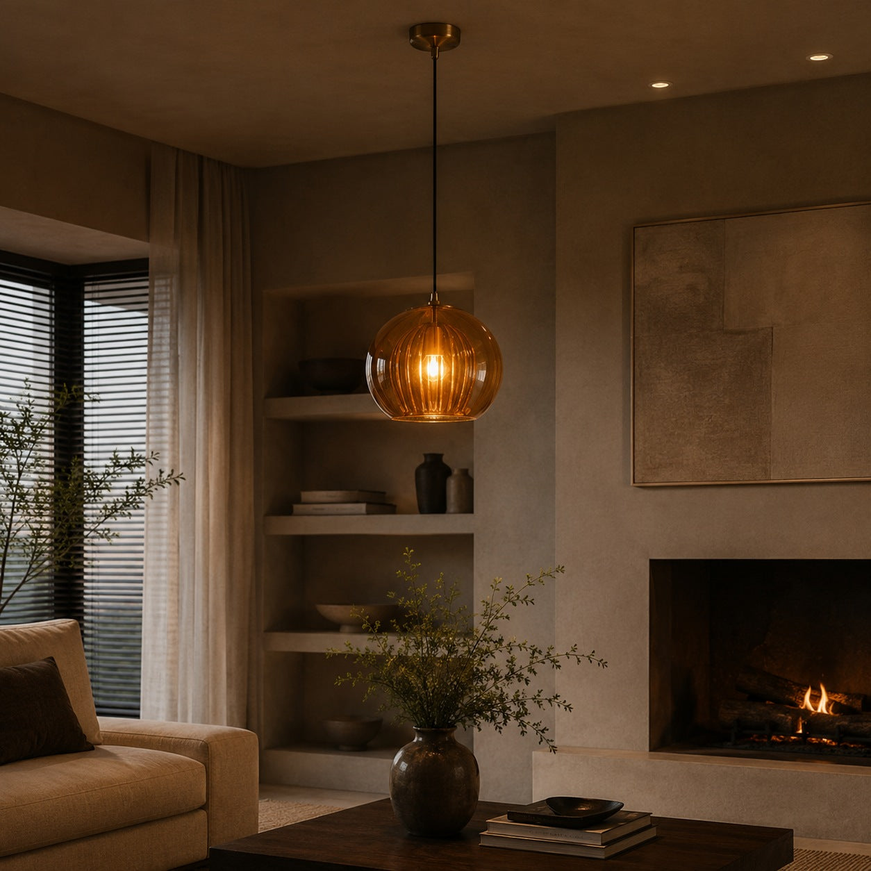 Modern Glass Pendant Light Adjustable Hanging Fixture Metal LED Compatible for Kitchen Island