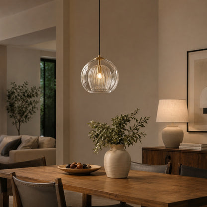 Modern Glass Pendant Light Adjustable Hanging Fixture Metal LED Compatible for Kitchen Island