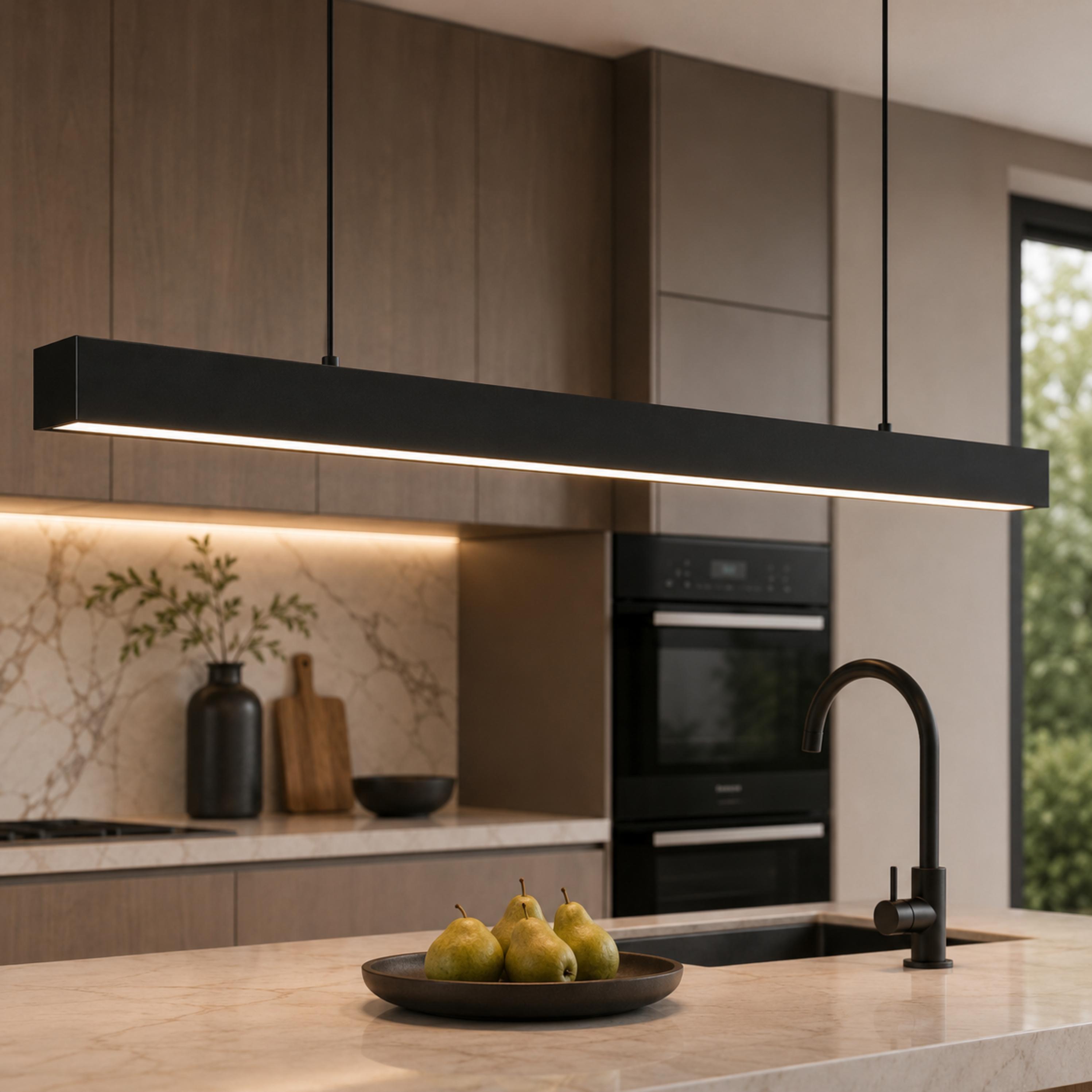 Modern Glass Pendant Light Adjustable Hanging Metal LED for Kitchen Island Dining Room