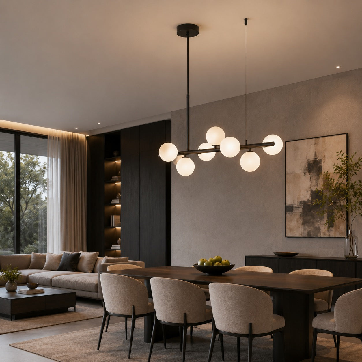 Modern Glass Pendant Lights Cluster Hanging Adjustable LED for Kitchen Island and Dining Room