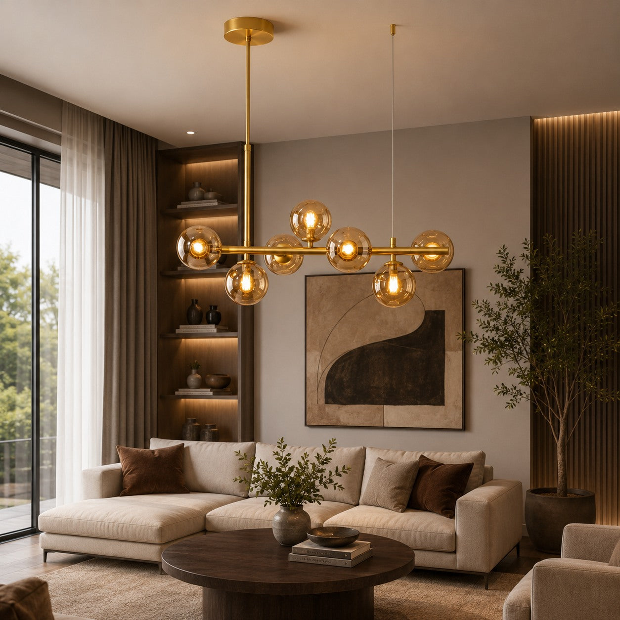 Modern Glass Pendant Lights Cluster Hanging Adjustable LED for Kitchen Island and Dining Room