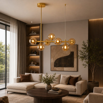 Modern Glass Pendant Lights Cluster Hanging Adjustable LED for Kitchen Island and Dining Room