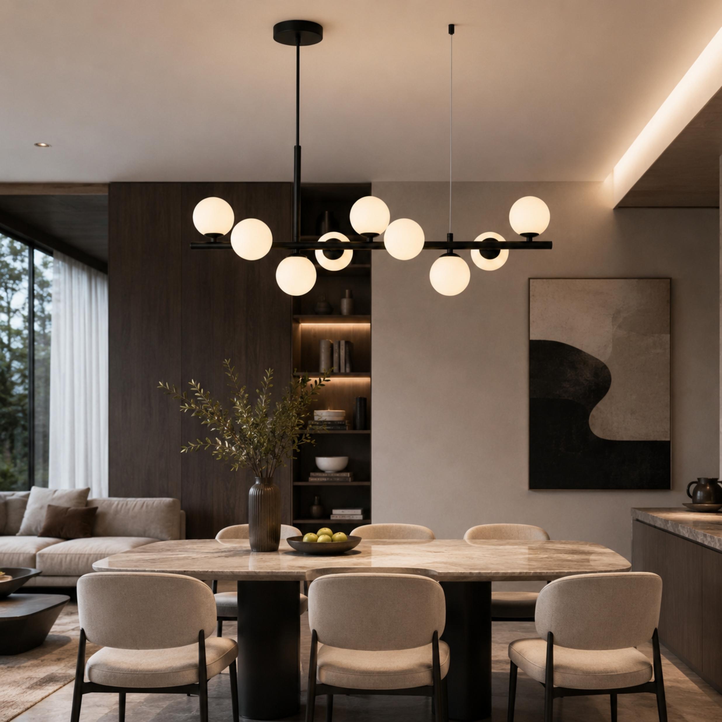 Modern Glass Pendant Lights Cluster Hanging Adjustable LED for Kitchen Island and Dining Room