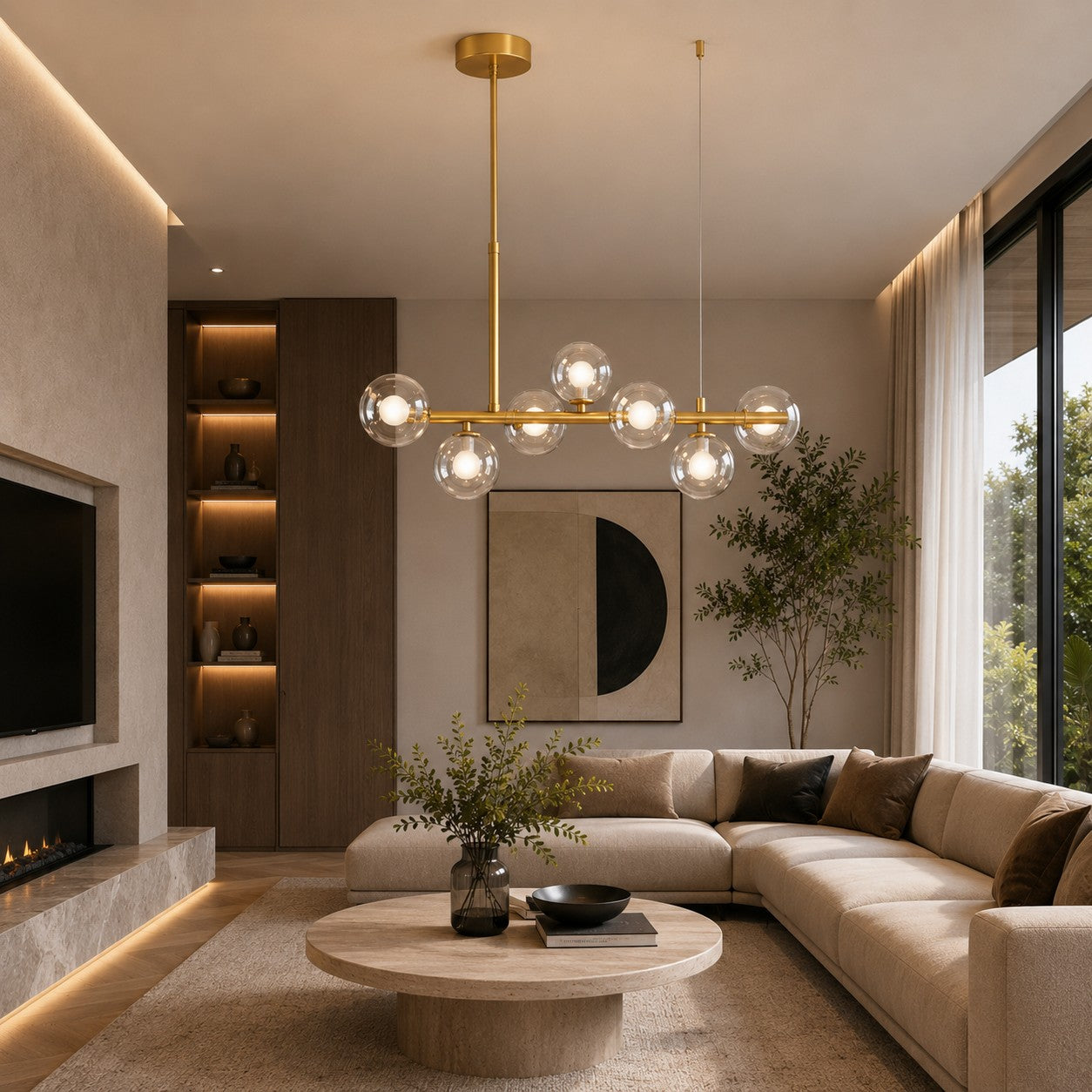 Modern Glass Pendant Lights Cluster Hanging Adjustable LED for Kitchen Island and Dining Room