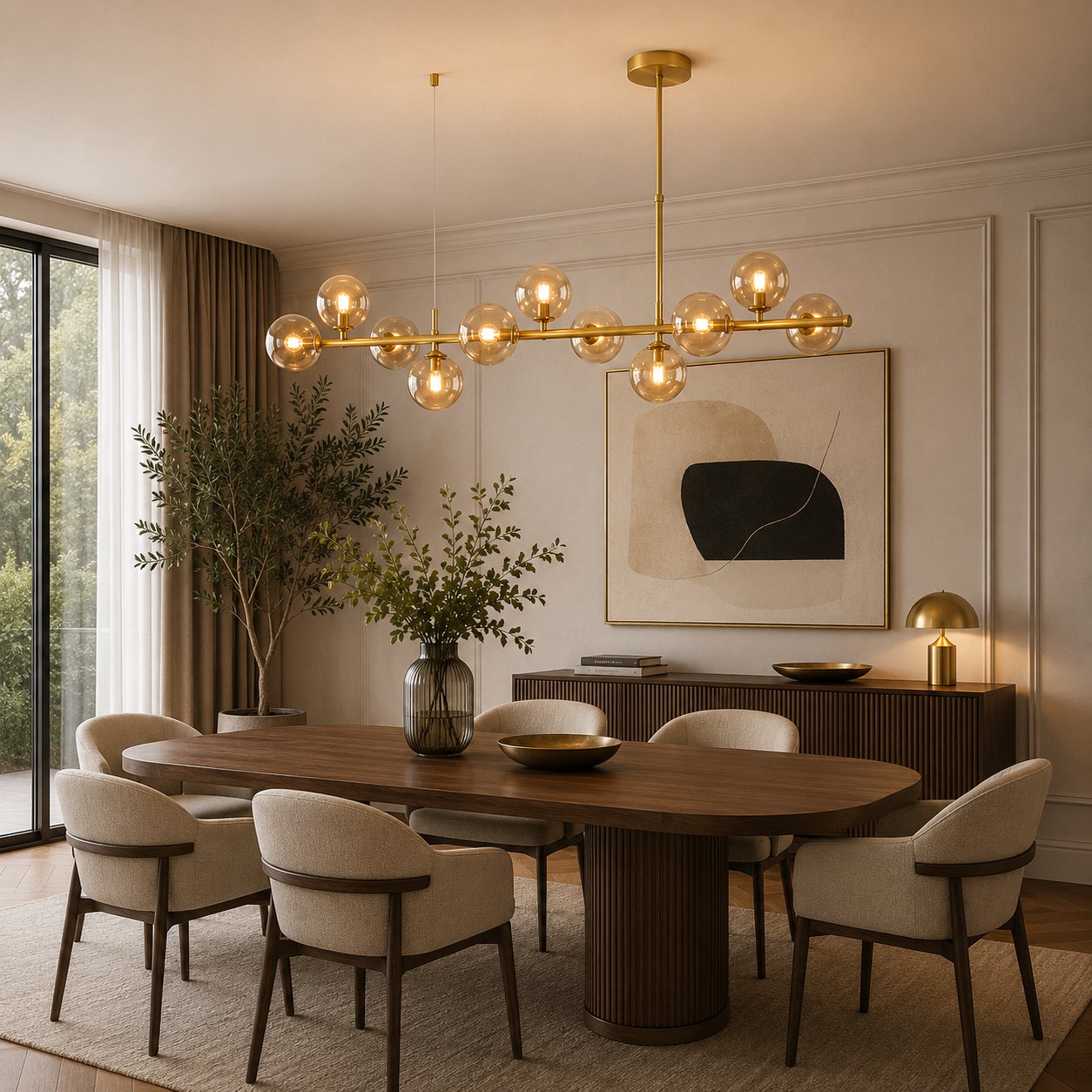 Modern Glass Pendant Lights Cluster Hanging Adjustable LED for Kitchen Island and Dining Room