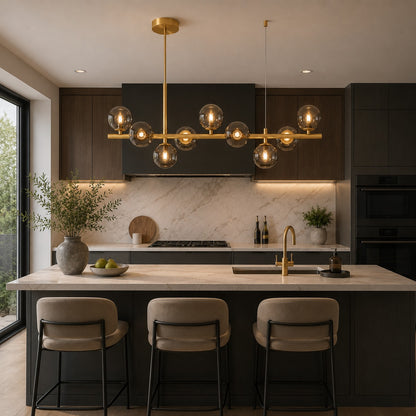 Modern Glass Pendant Lights Cluster Hanging Adjustable LED for Kitchen Island and Dining Room