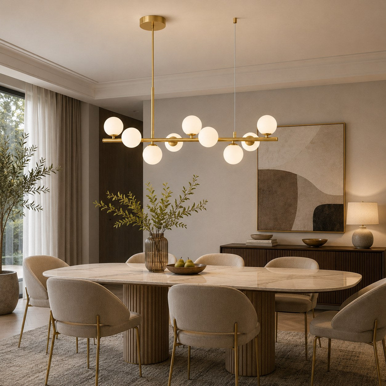 Modern Glass Pendant Lights Cluster Hanging Adjustable LED for Kitchen Island and Dining Room