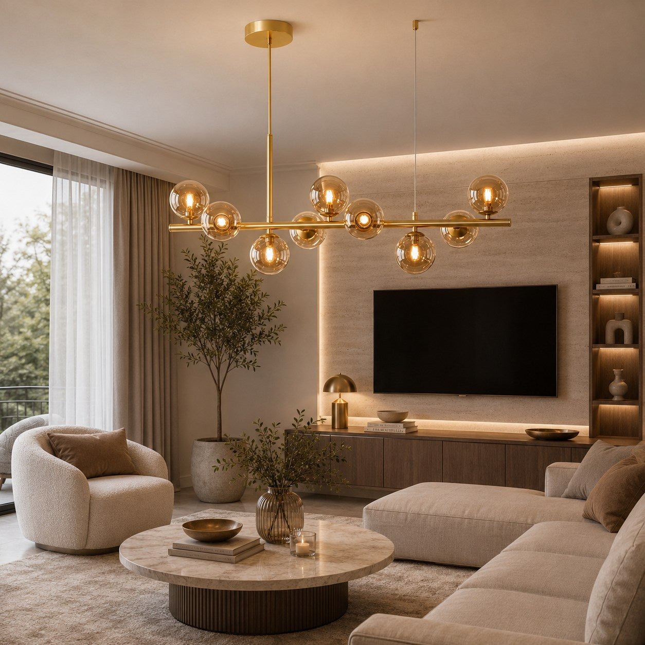 Modern Glass Pendant Lights Cluster Hanging Adjustable LED for Kitchen Island and Dining Room