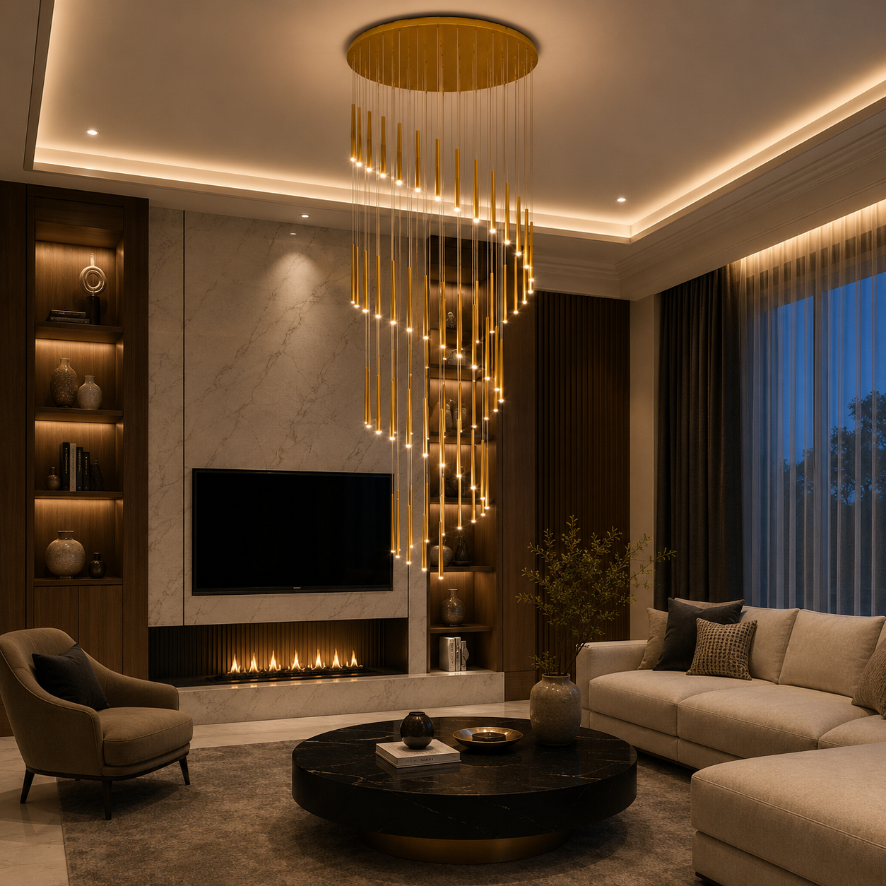 Modern Nordic Flush Mount Ceiling Light Adjustable Iron Acrylic Dimmable LED 6 Heads 18W