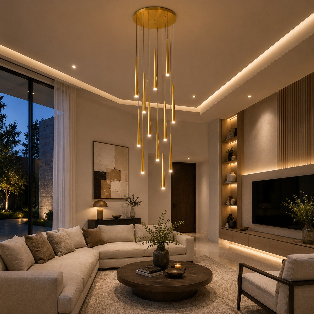 Modern Nordic Flush Mount Ceiling Light Adjustable Iron Acrylic Dimmable LED 6 Heads 18W