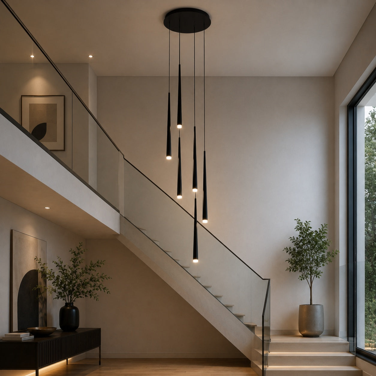 Modern Nordic Flush Mount Ceiling Light Adjustable Iron Acrylic Dimmable LED 6 Heads 18W