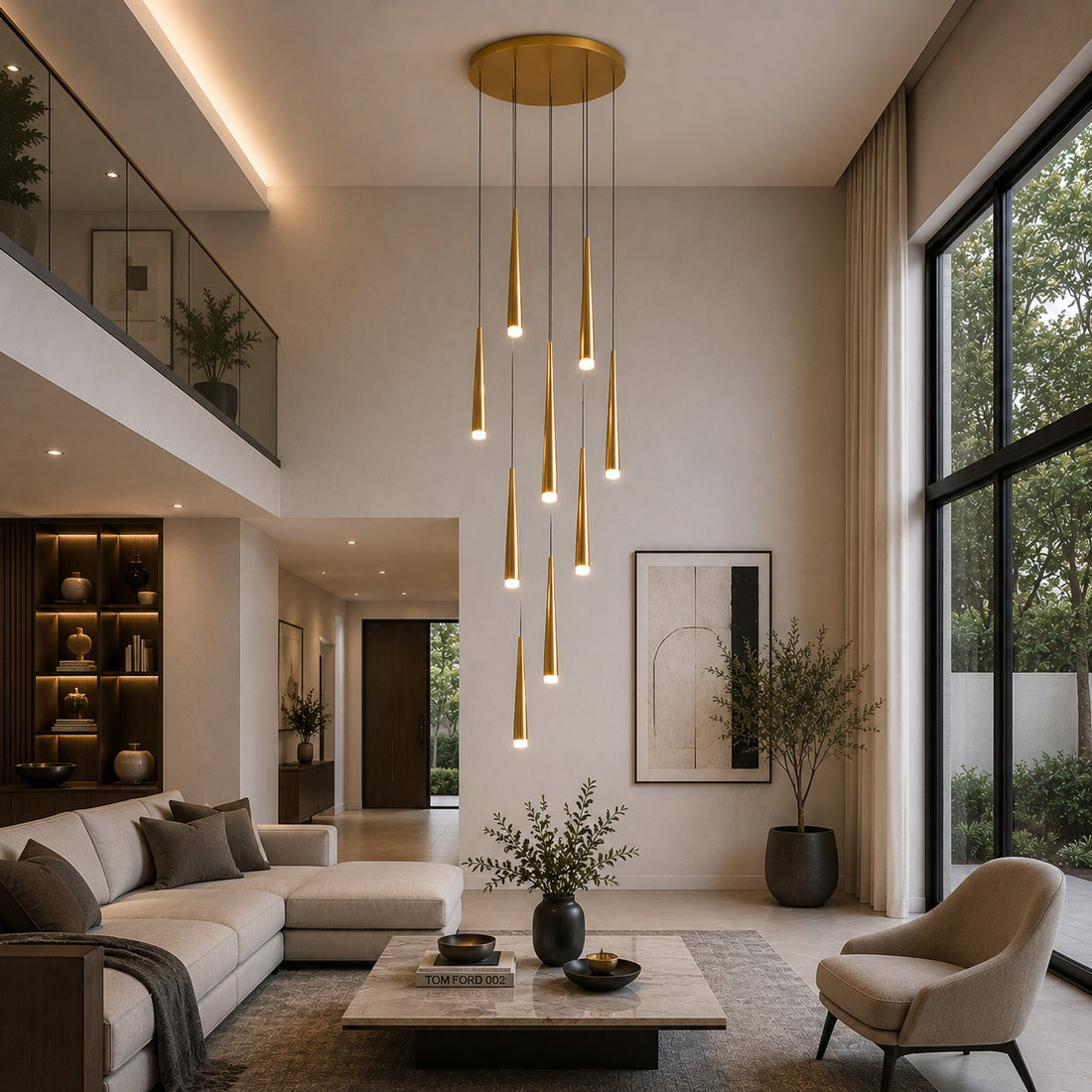 Modern Nordic Flush Mount Ceiling Light Adjustable Iron Acrylic Dimmable LED 6 Heads 18W