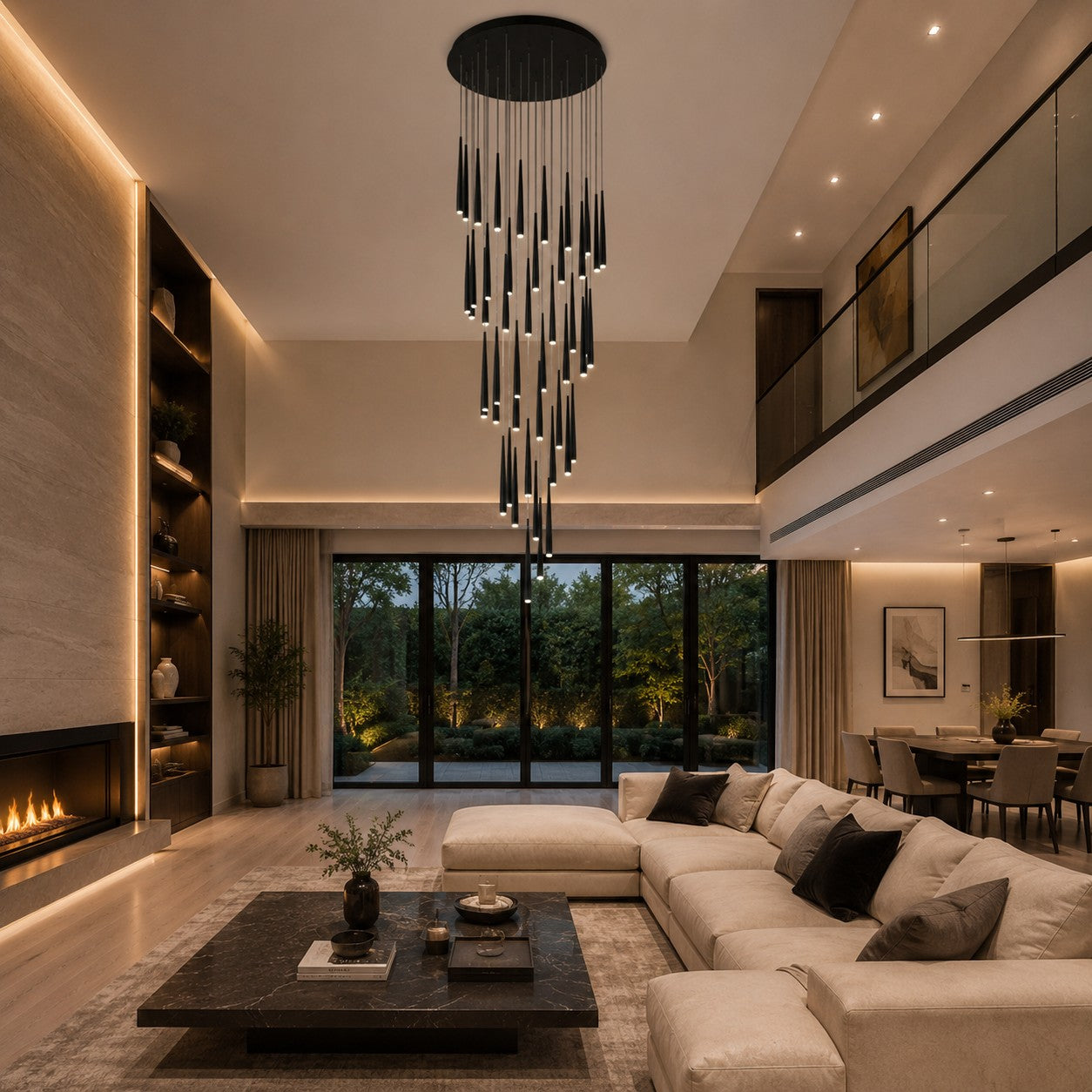 Modern Nordic Flush Mount Ceiling Light Adjustable Iron Acrylic Dimmable LED 6 Heads 18W