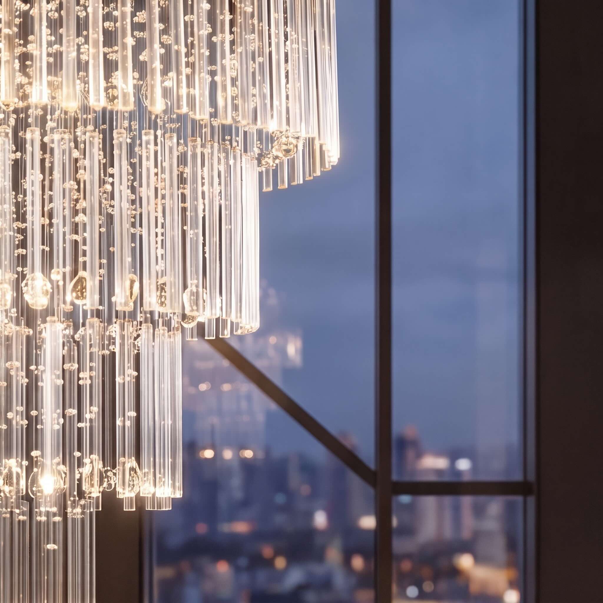 Modern Crystal Chandelier Adjustable Height Stainless Steel LED 18 Lights for Ceiling Mount 8