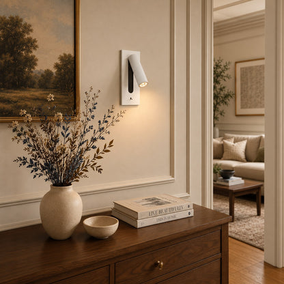 Modern Wall Mounted Bedside Lamp Metal Frame Adjustable LED Lighting for Bedroom Use