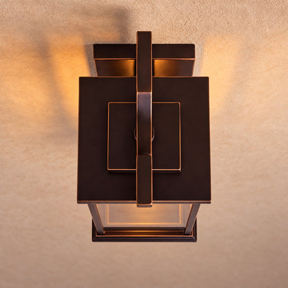 Traditional IP65 Outdoor Wall Light with Clear Glass &amp; Coffee Bronze Finish