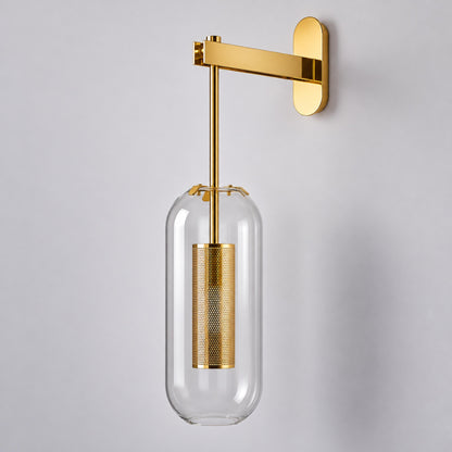 Modern Wall Light Wall Mounted Metal Frame Glass Shade LED Fixture for Ambiance