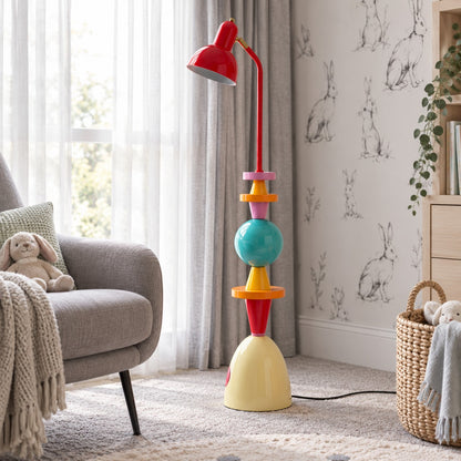 Modern Floor Lamp Adjustable Height LED Acrylic Shade Multi-Color Indoor Lighting