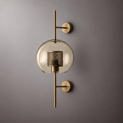 Modern Glass Wall Light Wall Mounted Metal Frame LED Sconce for Indoor Illumination