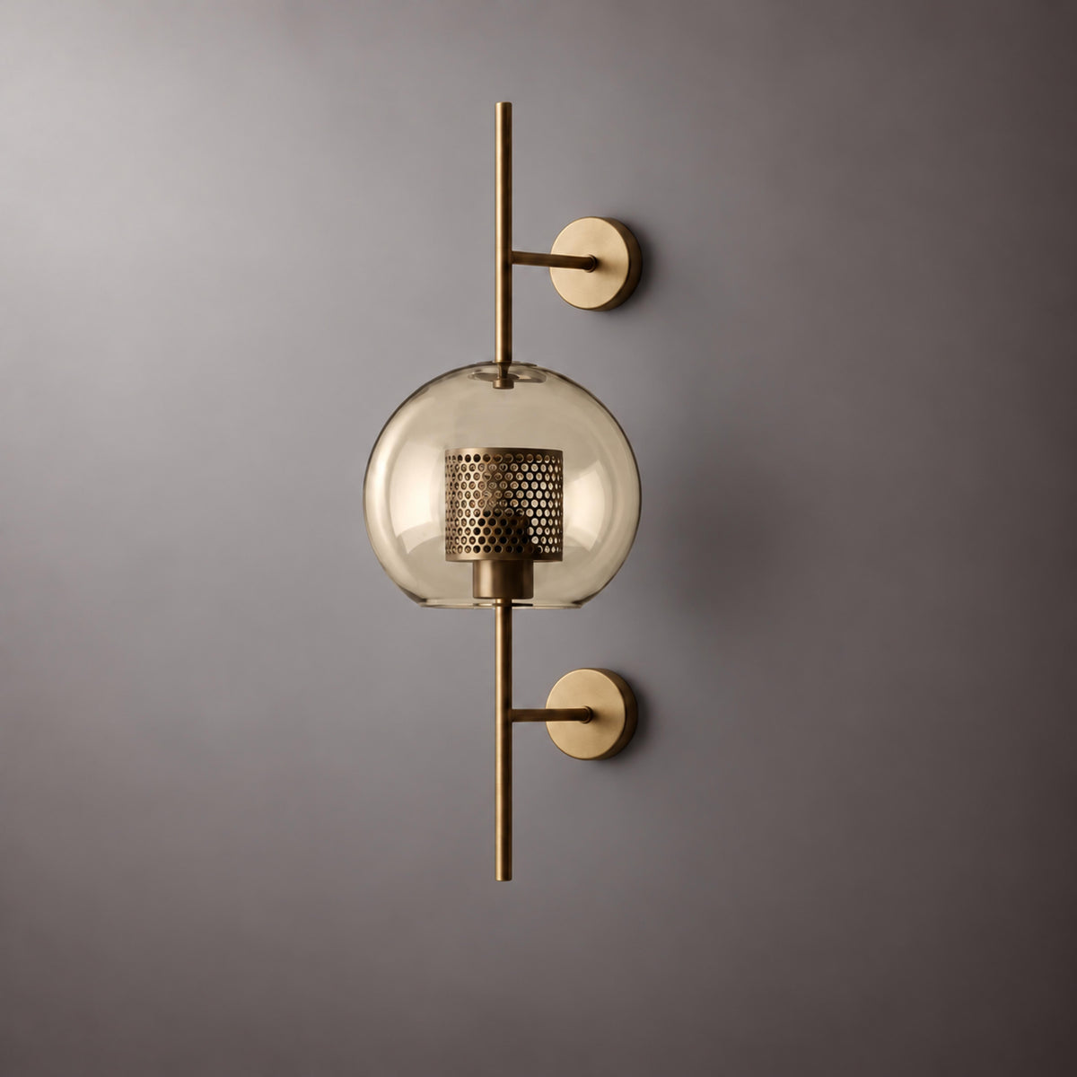 Modern Glass Wall Light Wall Mounted Metal Frame LED Sconce for Indoor Illumination