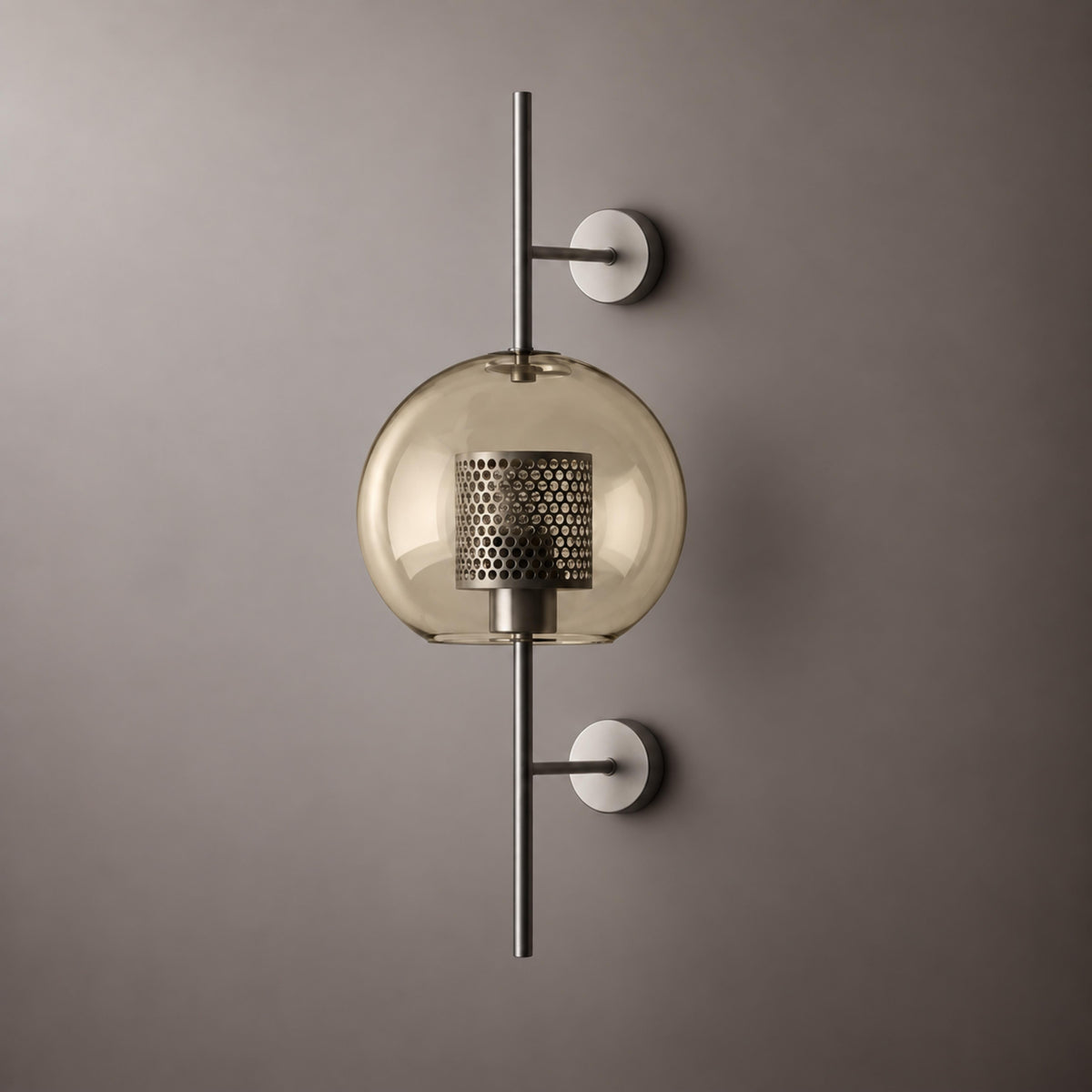 Modern Glass Wall Light Wall Mounted Metal Frame LED Sconce for Indoor Illumination