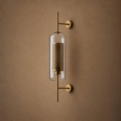 Modern Glass Wall Light Wall Mounted Metal Frame LED Sconce for Indoor Illumination