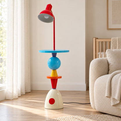 Modern Floor Lamp Adjustable Height LED Acrylic Shade Multi-Color Indoor Lighting