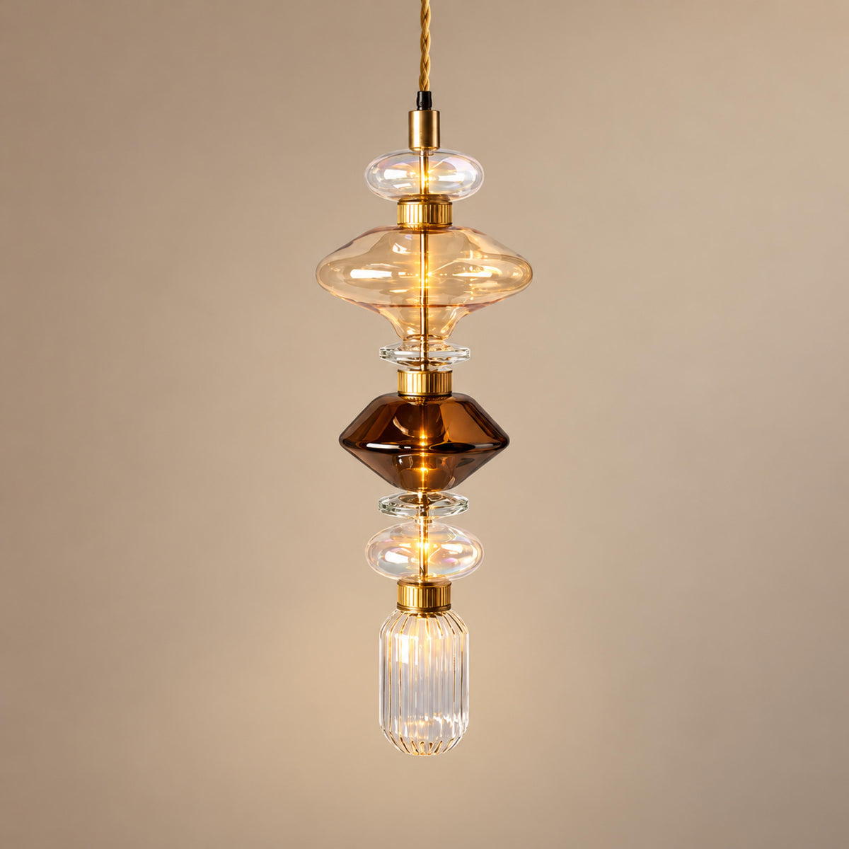 Modern Glass Pendant Lamp Hanging Light Fixture Adjustable LED for Contemporary Spaces