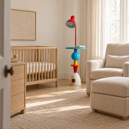 Modern Floor Lamp Adjustable Height LED Acrylic Shade Multi-Color Indoor Lighting