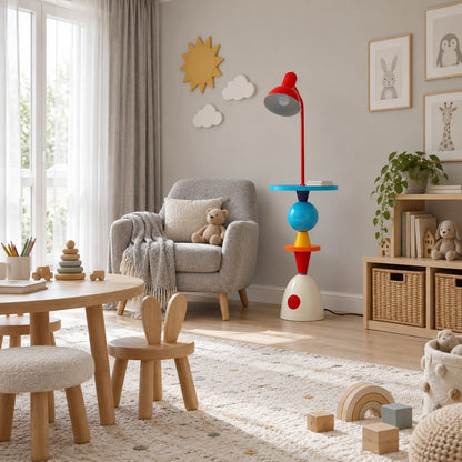 Modern Floor Lamp Adjustable Height LED Acrylic Shade Multi-Color Indoor Lighting