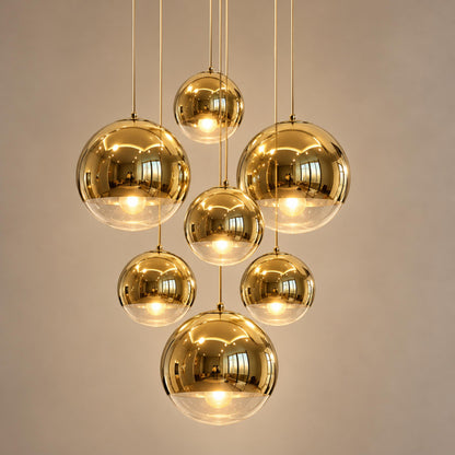 Modern Glass Pendant Light Adjustable Hanging Fixture LED Compatible for Kitchen Lighting
