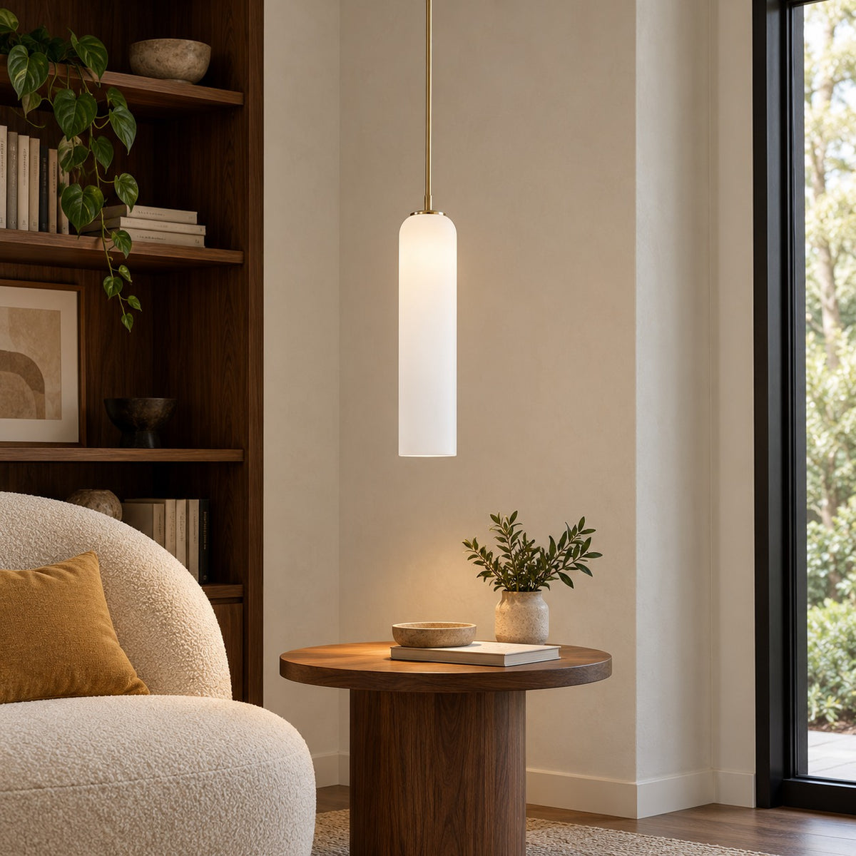 Modern Glass Pendant Lamp Adjustable Height LED Hanging Light for Kitchen Lighting