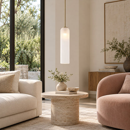 Modern Glass Pendant Lamp Adjustable Height LED Hanging Light for Kitchen Lighting