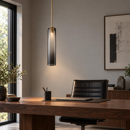 Modern Glass Pendant Lamp Adjustable Height LED Hanging Light for Kitchen Lighting