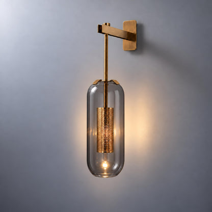 Modern Wall Light Wall Mounted Metal Frame Glass Shade LED Fixture for Ambiance