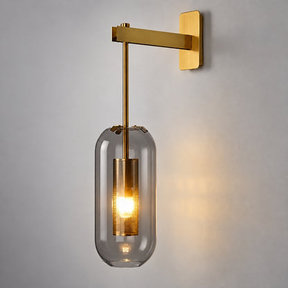Modern Wall Light Wall Mounted Metal Frame Glass Shade LED Fixture for Ambiance