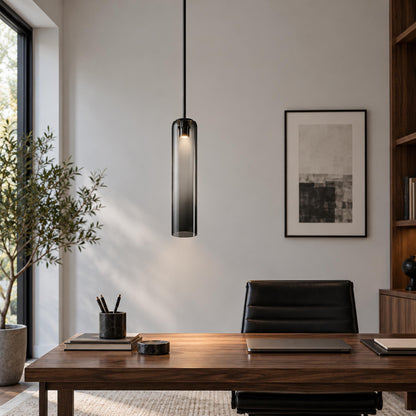 Modern Glass Pendant Lamp Adjustable Height LED Hanging Light for Kitchen Lighting