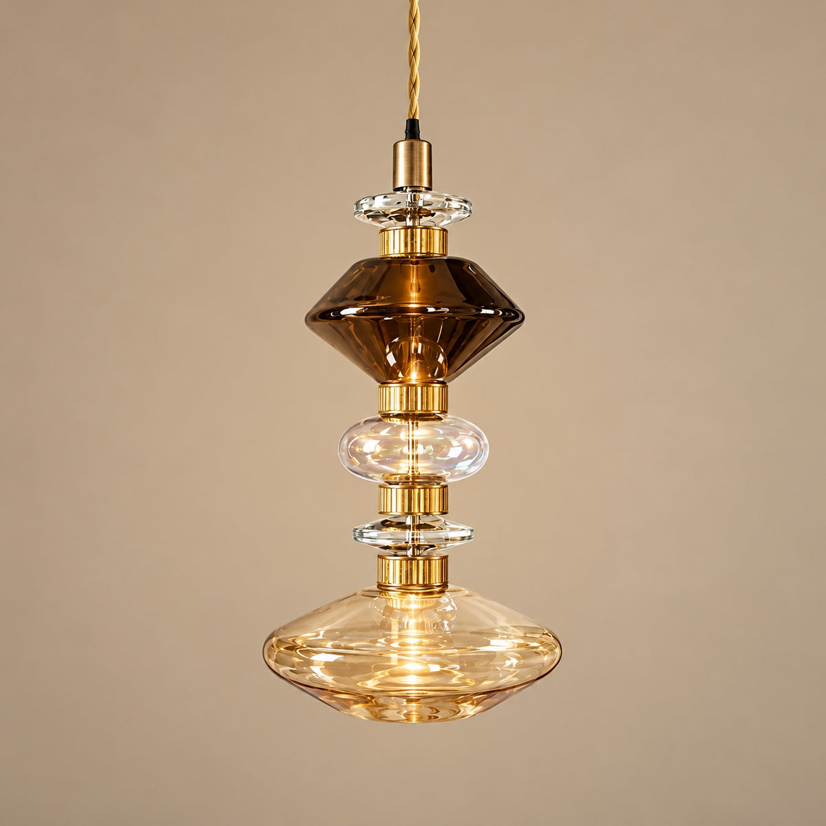 Modern Glass Pendant Lamp Hanging Light Fixture Adjustable LED for Contemporary Spaces