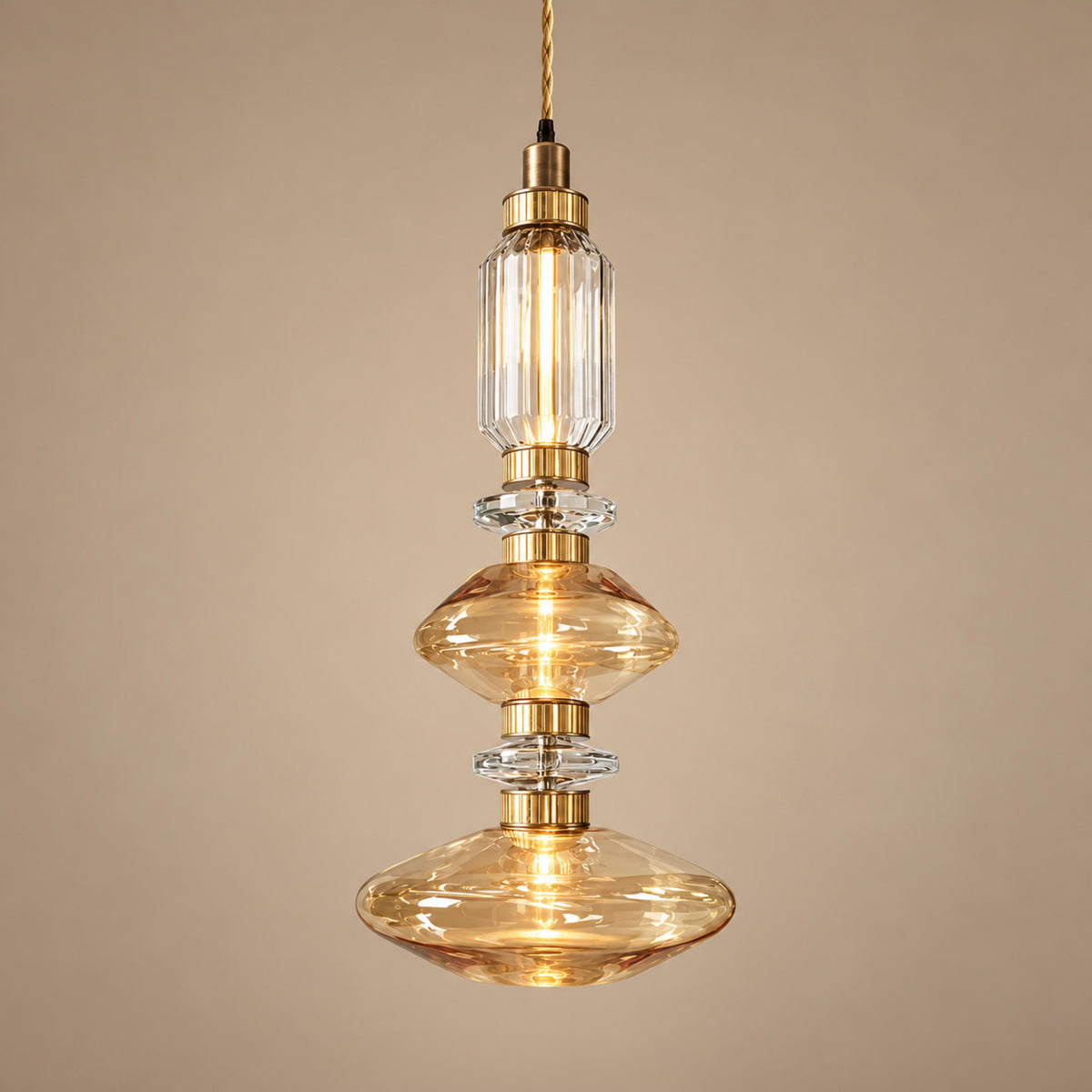 Modern Glass Pendant Lamp Hanging Light Fixture Adjustable LED for Contemporary Spaces