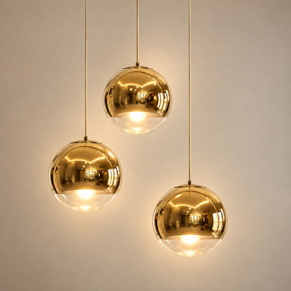 Modern Glass Pendant Light Adjustable Hanging Fixture LED Compatible for Kitchen Lighting
