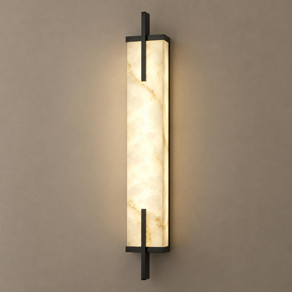 Modern Wall Sconce Wall Mounted Brass and Spanish Alabaster LED Lighting Adjustable Color Temperature