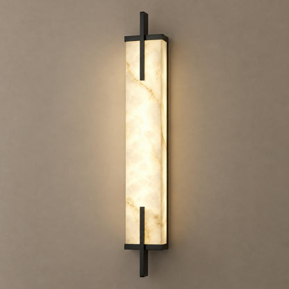 Modern Wall Sconce Wall Mounted Brass and Spanish Alabaster LED Lighting Adjustable Color Temperature