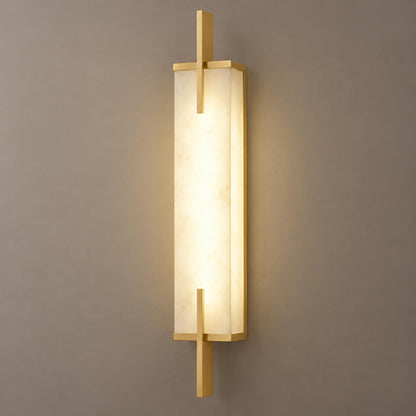Modern Wall Sconce Wall Mounted Brass and Spanish Alabaster LED Lighting Adjustable Color Temperature