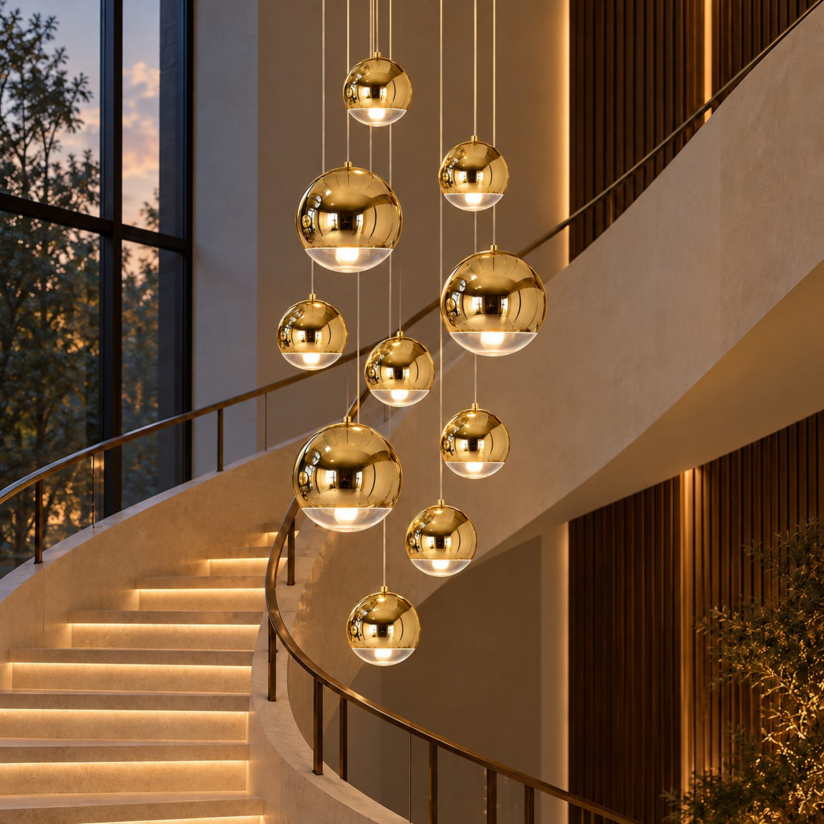 Modern Glass Pendant Light Adjustable Hanging Fixture LED Compatible for Kitchen Lighting