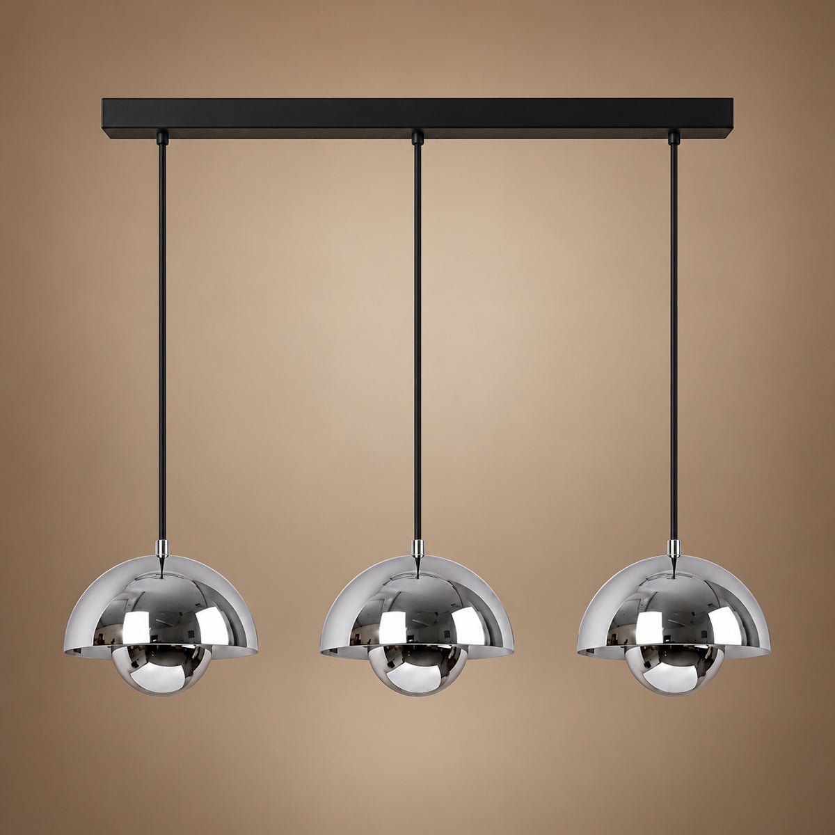 Modern Adjustable Black Pendant Light Hanging Metal LED for Kitchen and Home Lighting